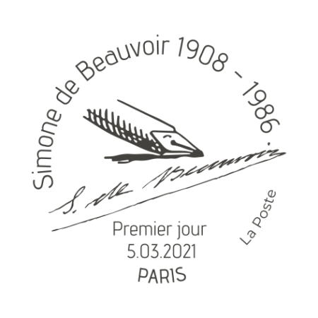 Timbre à date Simone de Beauvoir