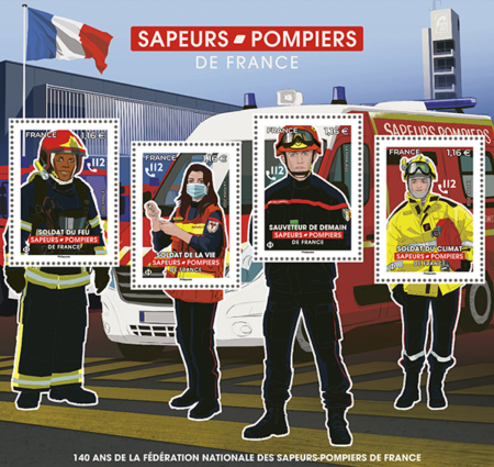 bloc de timbres Sapeurs-pompiers
