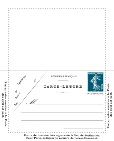 Carte lettre semeuse