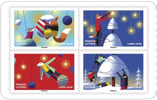 Carnet de 12 timbres Noël - Des timbres qui nous rapprochent - Lettre Verte  - La Poste