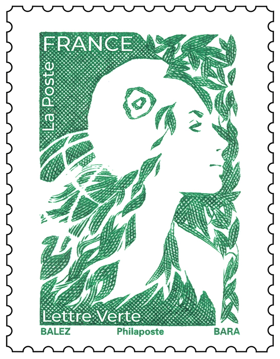 Carnet 10 timbres Marianne l'engagée - Lettre verte