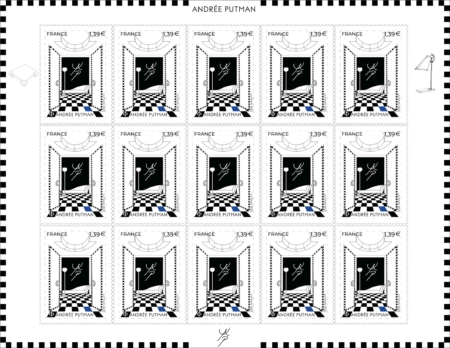 andrée putman feuillet 15 timbres