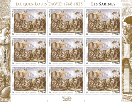 feuille ç timbres jacques louis david les sabines