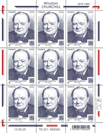 Feuille 9 timbres Churchill